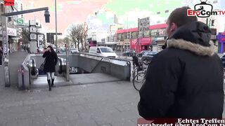 Ebony haired tattooed Goddess with nice boobs pick up outdoor for a Goddess pounded