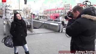 Ebony haired tattooed Goddess with nice boobs pick up outdoor for a Goddess pounded