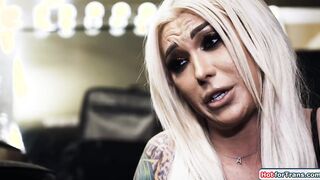 Wife joins her guy and tgirl Aubrey Kate