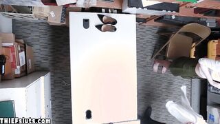 Scared red teen thief Pepper Hart fucked by a big dick