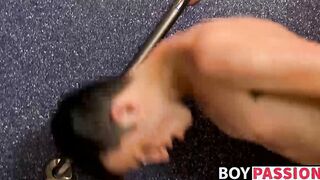 Silas Gray gets in the shower his long cock springs to life