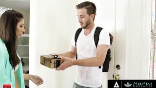 NURUMASSAGE Clumsy Delivery Bro Getting Fucked By Angry Gianna Dior After He Wrecked Her Package