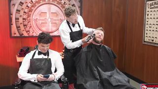 Horny gays fisting at the barber shop