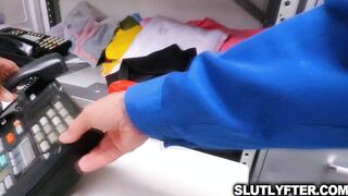 Sexy cute blonde Chloe rides officers dick