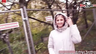 Slim German bimbo pick up at the street for outdoor Sex