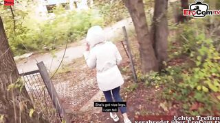 Slim German bimbo pick up at the street for outdoor Sex