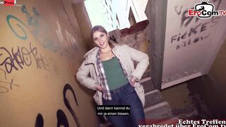 Slim German bimbo pick up at the street for outdoor Sex