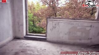 Slim German bimbo pick up at the street for outdoor Sex