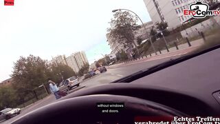 Slim German bimbo pick up at the street for outdoor Sex