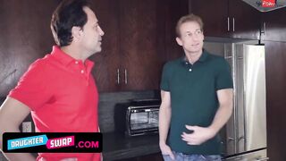 Hot Dads Trade Cute 18 Stepdaughters Elsa and Liza