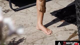 21 SEXTURY - Foot-Gf Creams On Geisha Kyd's Soles After Pounding Her Filthy Cutie Twat!