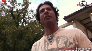 Public FFM 3 way on the tennis court with 2 slim teenage girls