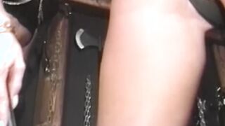 Deviant brunette waxing and spanking lesbian sub
