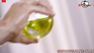 Cutie Sex strokes with a German blonde Cougar with glasses