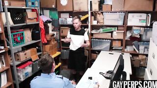 Inked shoplifter cums hard while being fucked raw and deep