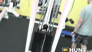 Ginger teen beauty plowed in gym while cuckold jock watches