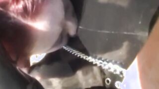 Latex babes Aradia and Krissy engage in lesbian BDSM outdoor