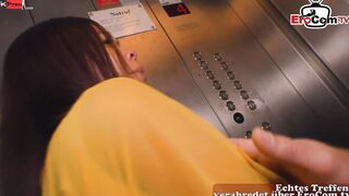 Petite eastern amateur hoe screwed into the elevator during the roleplay