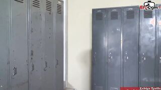 Huge Tit Cougar with black hair nailed in the locker room