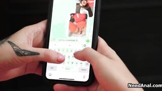 Sexting ends with deep anal hammering