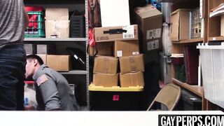 Young shoplifter paying for his crimes with his bare ass