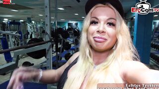 Blonde fitness Bae banged with fat German user during the real Date