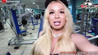 Blonde fitness Bae banged with fat German user during the real Date
