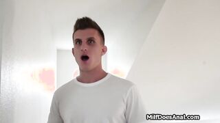 Surprise anal with busty tattooed milf