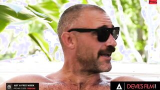 DEVILS SCENE - two hot Cuties Swap Cum After three Way In hot Tub Bath-Tub