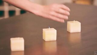 Luscious blonde Sicilia sets the tape for seduction as she lays out candles on the table. When Kristof Cale arrives
