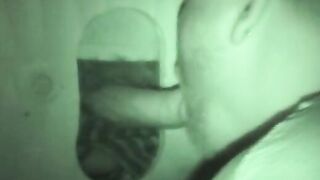 Horny guy hits auntie bobs gloryhole for a quick blowjob