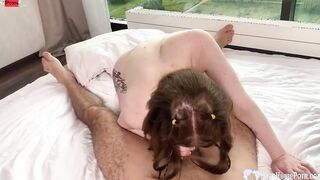 Long dick gets devoured by a perfect dark hair