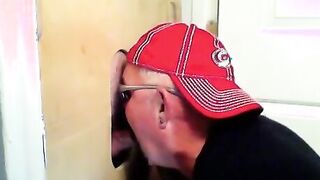 Two horny buddies get a fantastic glory hole suck off
