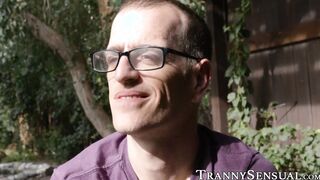 Beautiful ts Casey Kisses slammed after giving fellatio