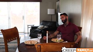 Pierced stepson Johnny Hunter moans during hot bareback sex