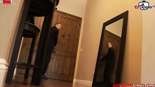 Dark Hair slut with big natural breasts into black nylon pantyhose