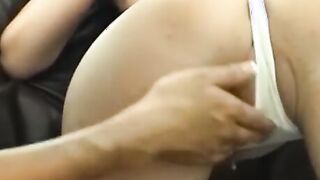 Amateur babes Lacey and Sasha kissing before hot dildo play