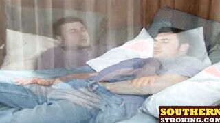Raunchy homosexual Tony spanks his meaty rocket and cums