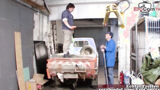 German voluptuous boobies amateur teens fucks at construction site
