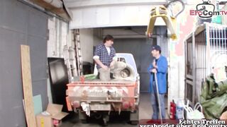 German voluptuous boobies amateur teens fucks at construction site