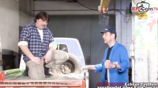 German voluptuous boobies amateur teens fucks at construction site