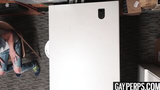 DP fucked twink gets punished for stealing with his daddy