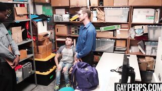 DP fucked twink gets punished for stealing with his daddy