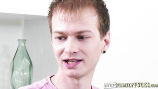Pretty teen fulfills her fantasy and fucks in front of mommy