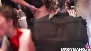 Party babes going wild and turning it into an orgy