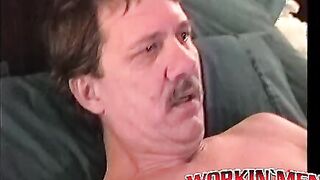 Mature dude Ugly Joe pleasures himself until he bursts cum