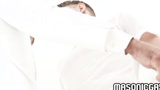 Master Adam Snow deepthroat twink Noah White cock