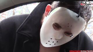 Anal sex into a car with a thin black haired bimbos