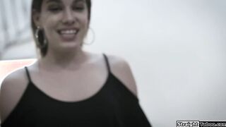 Petite babe fucked in public at a party