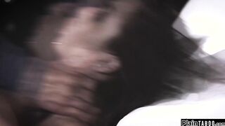 Busty latina is manhandled by masked guy